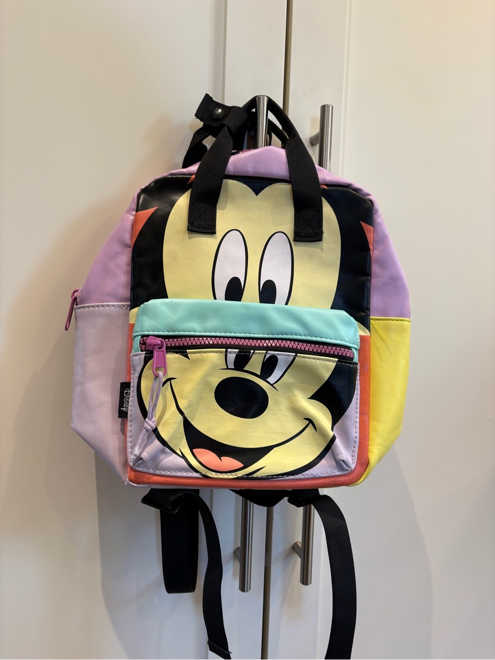 ZARA Disney Mickey Mouse Pastel Colorblock Mini Backpack